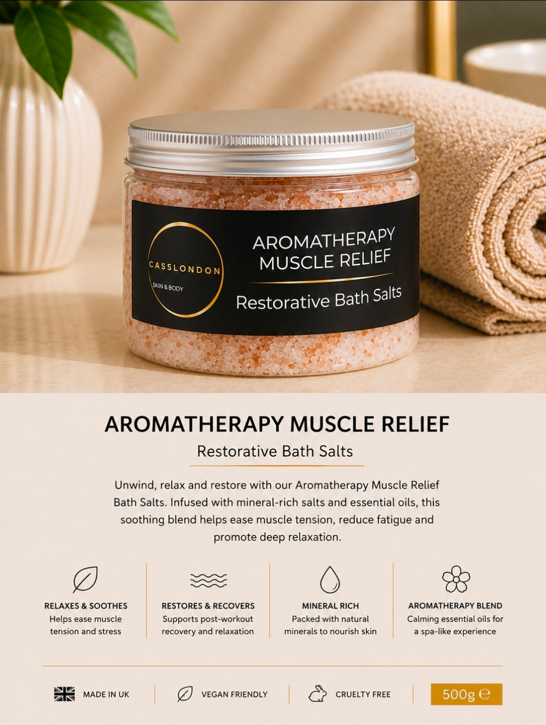 AROMATHERAPY MUSCLE RELIEF – Restorative Bath Salts