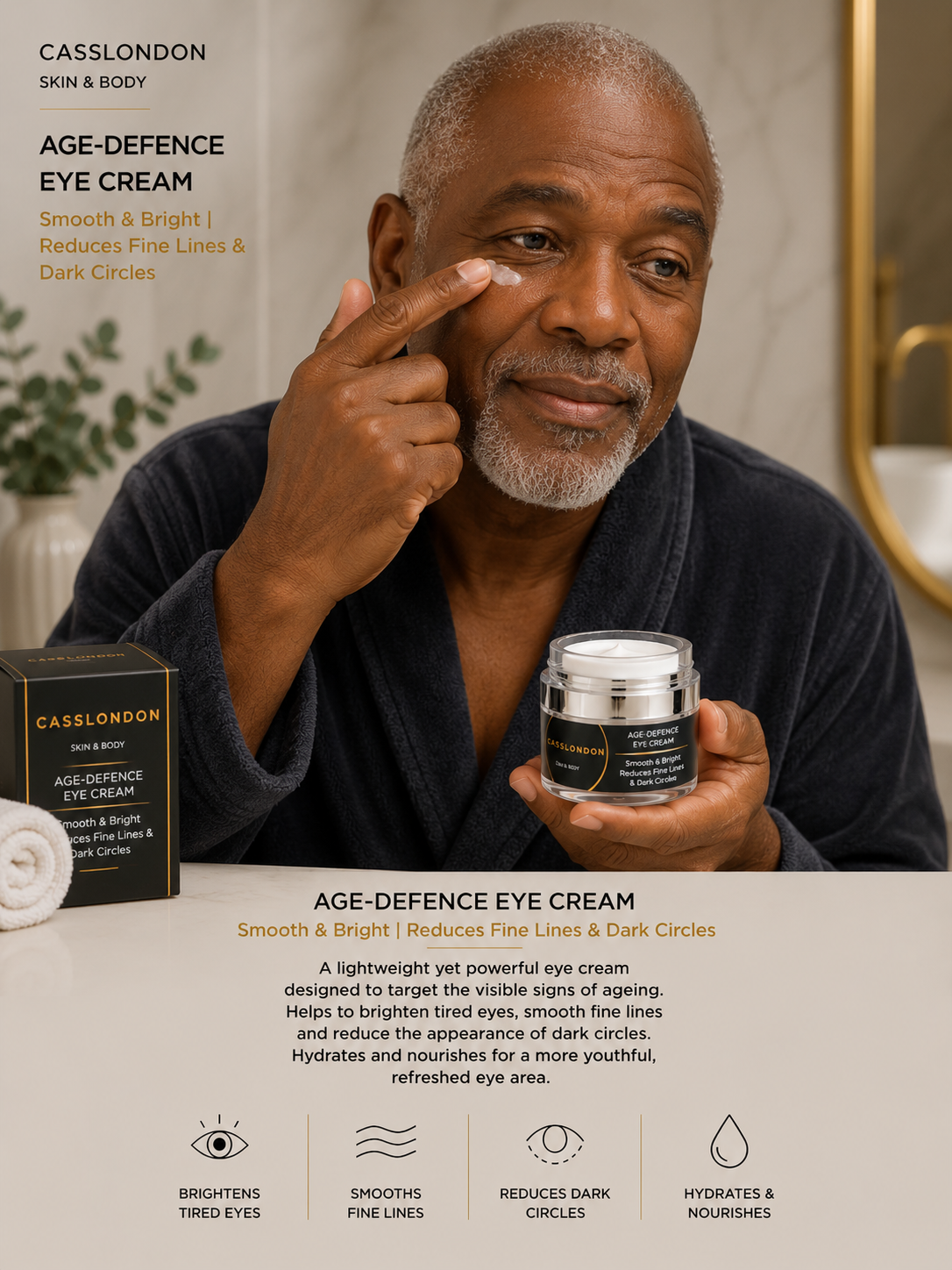 AGE DEFENCE EYE CREAM Smooth &bright, Reduces fine lines & Dark Circles