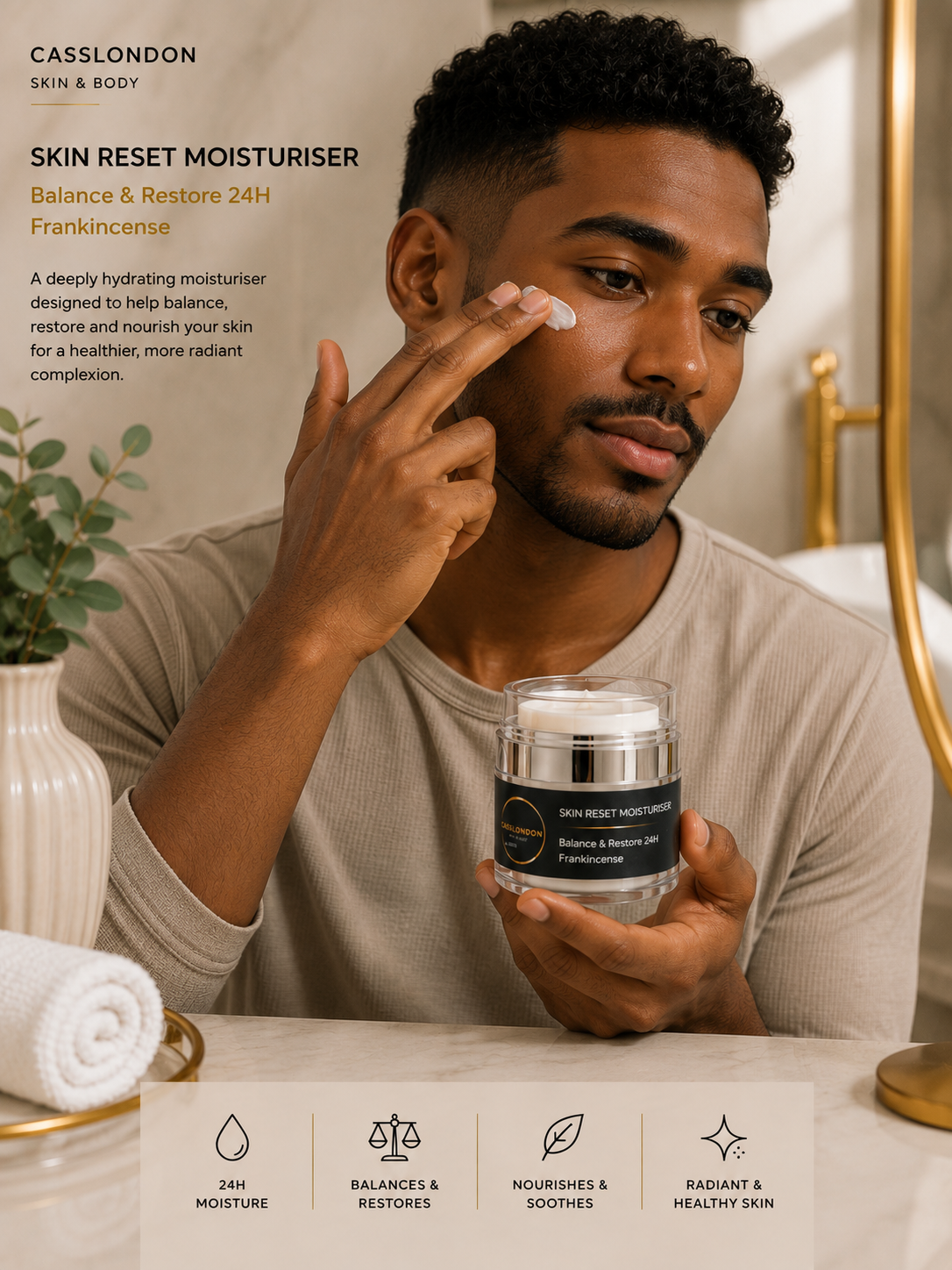 SKIN RESET MOISTURISER Balance & Restore 24H Frankincense
